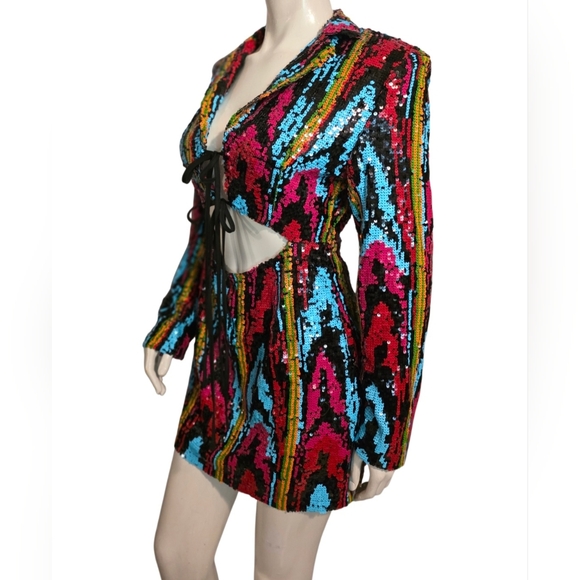 Nasty Gal Vibrant Sequin Mini Dress NWT SIze 6 - Picture 6 of 17